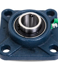 Pillow block bearing, blue square flange, 4-bolt mounting, 1/2 in bore, self-aligning