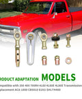 Adjustable Column Shift Linkage Kit ACA-1800 assembly for 350 400 700R4 4L60 4L60E 4L80E in front of vintage red truck