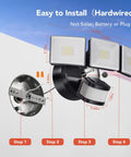 Motion Sensor Outdoor Flood Light With Dusk To Dawn Dimmer And 3 Modes 2800 Lumens 24W White And Warm Adjustable Security Light Exterior Waterproof IP65 Perfect For Porch Front Yard And Home Exterior installation process