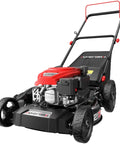 21 Inch Gas Push Lawn Mower With Mulching Bagging And Side Discharge 144cc 4 Stroke OHV Engine displayed on white background