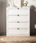 White dresser with Solid Brass Cabinet Ring Pulls Six Pack Antique Circle Drawer Pulls and decor on top in a cozy room setting.