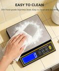 Cleaning 66 Lb Digital Kitchen Scale with Percentage Weighing, 30 Kg Capacity, 1 G Readability, Rechargeable Battery, Big LCD