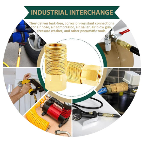 12 Pack 1 Quarter Inch NPT Female Air Hose Fittings Interchange Quick Connect Couplers for various pneumatic tools use