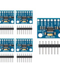 GY-291 ADXL345 3 Axis Digital Accelerometer Tilt Module For Arduino With I2C And SPI Interfaces 5 Pack Low Power Gravity Sensor For Hands On Projects And Pro Makers, 5 blue PCB boards with header pins