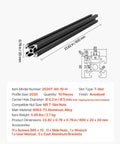 Diagram of Beefy 10 Pack 23.62 Inch Aluminum Extrusion Profile With T Slot European Standard Anodized Linear Rail