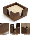 Walnut Wood Sticky Note Holder And Tape Dispenser, Rhombic Pen Holder Desk Organizer Set for school and home office, note holder view