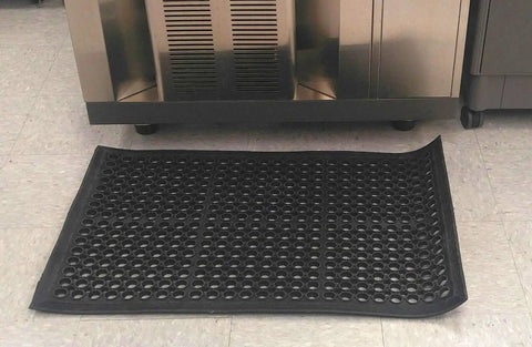 Heavy Duty Rubber Door Mat 36 By 24 Inches Grippy Non Slip Drainage Floor Mat For Entryway Kitchen Bar Indoor Outdoor Wet Areas