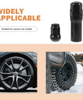 Heavy Duty 21 Piece Steel Wheel Lug Nuts With Anti Theft Hex Design Badass Wheel Lock Killer Grip For Hassle Free Car Wheel And Tire Swap showcasing black lug nuts and stylish car wheels.