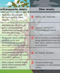 Comparison of Earth Accessories Jewelry benefits against other jewelry, highlighting sustainability and environmental impact.