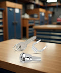 Sturdy Stainless Toolbox Lock And Cabinet Drawer Lock Set With 180 Degree Rotation Unlocking Built Tough Universal Design shown with keys and tab