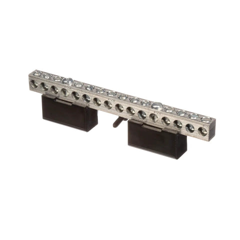 Insulated Ground Bar With 14 Terminal Positions For Isolated Neutral And Ground, Non Metal Base, angle view
