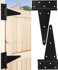 10 Inch T Strap Gate Hinges Heavy Duty Shed Barn Door Hinges Black Tee Hinges For Wooden Fence And Yard Gate Wrought Iron Rustproof