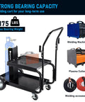 MIG TIG ARC Welder Cart With Upgraded Handle, Heavy Duty Portable Welding Station On Galvanized Casters, 175 Lb Capacity