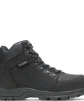 Side view of Grayson Mid Steel Toe Waterproof Work Boot For Men, Black, Size 9 Medium, ST Rated, full-grain leather, rubber outsole