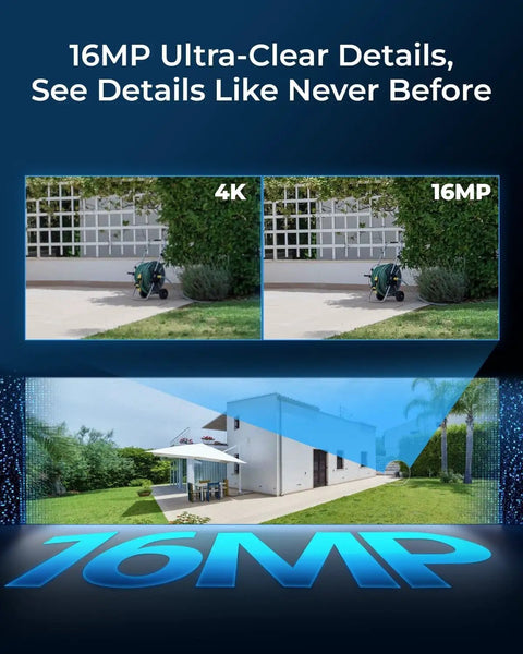 Comparison of 4K and 16MP Ultra HD clarity in Dual-Lens 16MP UHD PoE Security Camera With 180-Degree Panoramic View image