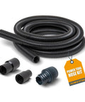 10 Ft Flexible Vacuum Hose Dust Collection Kit For Woodworking Tools And Shop Vacuums with adapters and coiled hose