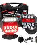 NeaLia wireless trailer light kit with two rotatable magnetic LED tail lights, case, power cable, car adapter and mounting magnets