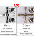Comparison of Ten Piece Electrical Cabinet Key Set With Rustproof Zinc Alloy vs others showing different finish qualities.