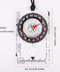 Outdoor Compass Kit With Adjustable Declination, Magnifier, Ruler And Scale; waterproof compass with measurements and lanyard.