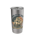 Patriotic Sailboat Stainless Steel Insulated Tumbler For Cold And Hot Beverages Red White And Blue Fourth Of July Gear For Independence Day Perfect Gift For Beach Or Boat Day And American Pride featuring sailboat design with 'Land of the Free Since 1776' text