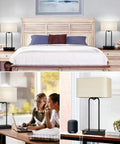 20 Inch High 3 Way Dimmable Touch Lamp Set Of 2 With USB Ports And AC Outlet Modern Reading Desk And Bedside Nightstand Lamps