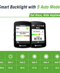 Smart backlight modes on Rider 650 GPS Cycling Computer With 2.8 Inch Color Touchscreen Preloaded USA Map Radar Compatible.