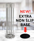 Rotating Nespresso Capsule Carousel With 360 Degree Rotation Holds 50 OriginalLine Pods Plus Extra Storage Chrome Finish Coffee Rack With Non-Slip Base
