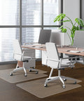 Office Chair Mat for Hardwood Floors 36x47 Heavy Duty Desk Chair Floor Protector Easy Clean Non Slip PVC Mat in modern office setting