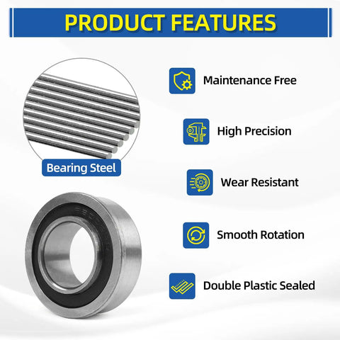 Features of Four Pack Sealed Flange Ball Bearings Three Quarters Inch Bore 19mm ID x 35mm OD x 13mm Wide, 9Cr18 Steel, Deep Groove