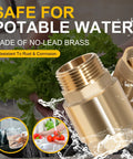 Brass one-way check valve with 1 in NPT male inlet and 1 in FNPT outlet for water systems