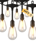 Outdoor String Lights 100Ft IP65 Waterproof Connectable Dimmable Patio Cafe Porch Party Vintage Edison Shatterproof Bulbs