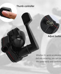 Seven Eighths Inch Thumb Throttle Kit With Throttle Cable for Aluminum Motorcycle and Mini Bike, showing thumb controller and adjust button.
