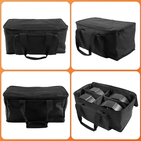 Waterproof Par Light Bag For Four Par Spotlight Lights open to show divided compartments and padded accessory pocket