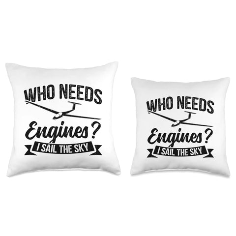 Glider Pilot Throw Pillow For Aviation Enthusiasts With Soaring Thermals Theme Sailplane Lover Gift For Home Or Office Decor