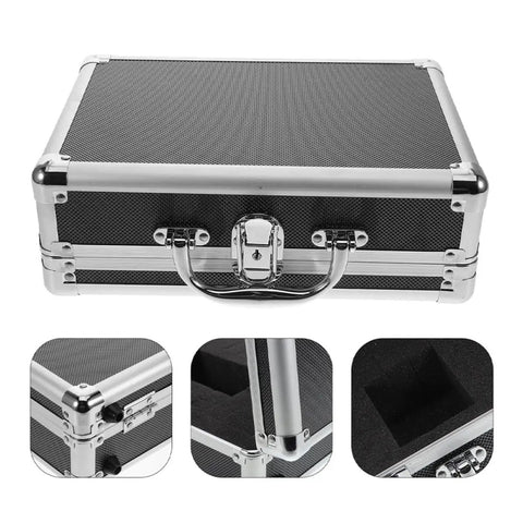 Rugged Aluminum Tool Case With Sturdy Handle, Large Capacity All-In-One Storage Box for Tools, DIY Projects, and Travel