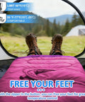 All Season Camping Sleeping Bag for Adults and Kids, Lightweight and Waterproof, warm in tent with forest view through door