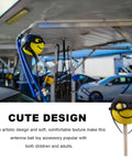Funny Pilot Antenna Topper Ball For Cars EVA Foam Exterior Decoration in a car wash setting on a vehicle antenna.