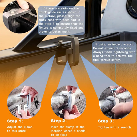 Rock Solid Heavy Duty Mounting Clamps For Truck Cap And Camper Shell Hardware Locks In Tight On The Road Fits Silverado Sierra Ram F150 8 Piece Kit In Sleek Black instructional steps to install clamps on truck guide rail