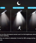 600W Solar Street Light Dusk To Dawn LED With Motion Sensor And Remote, brightness levels at night illustration
