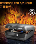 Fireproof And Waterproof Document Safe With Key Lock For Cash Passport And Jewelry 16.5 W X 14.8 D X 7.6 H Black 0.36 Cu Ft Heavy Duty Home Safe Peace Of Mind against flames