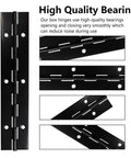 High-quality black piano hinge from Dead Nuts Reliable 4 Pack 6 Inch Matte Black for smooth, quiet operation.