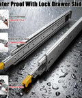 Heavy Duty Locking Drawer Slides 10 To 80 Inch Full Extension Pair With Beefy 480 Lbs Capacity And 2.5mm Steel Ball Bearing Rails