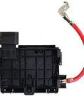 Straight Plug And Play Battery Fuse Box Replacement For 99-04 VW Jetta And Golf MK4 With Nine Blade Fuses Built Tough ABS Housing, clear view of fuse box with red wire.