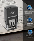 Self Inking Date Stamp Featuring Us Mmm Dd Yyyy Format And Crisp Black Prints For Fast Desk Jobs Or Teacher Marking with a 12 year dial.