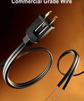 Close-up of commercial grade wire with plug and exposed ends for Outdoor 100Ft Globe String Lights With 52 Dimmable G40 LED Bulbs