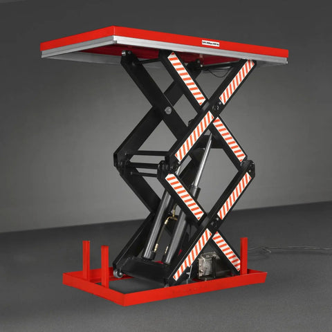 Heavy Duty 4400 Lb Electric Hydraulic Double Scissor Lift Table With 70.1 Inch Lift, 63 By 39.4 Inch Platform, UL Certified Motor
