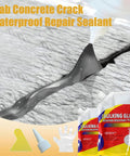 Three Pack Concrete Crack Waterproof Sealant Kit With Quick Drying Weather Resistant Caulking Glue applied on concrete