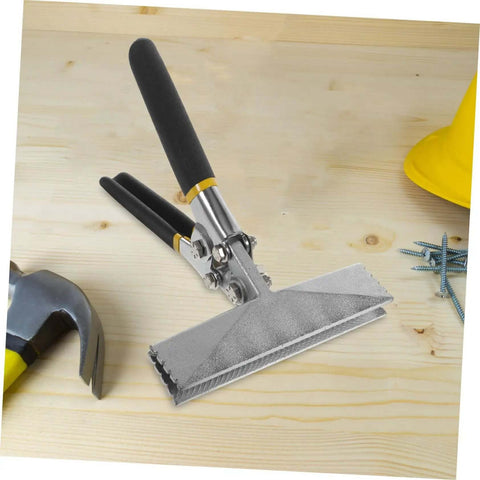 Metal Bending Pliers 150mm Flat Plate Jaw HVAC Hand Seamers on wooden surface with non-slip ergonomic handles