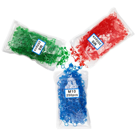 800 Pcs Zerk Fitting Dust Cover Caps Kit For M6 M8 M10 Polyethylene Plastic Red Blue Green Color Set in plastic bags