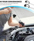 500cc Manual Automotive Fluid Extractor Pump With Two Durable Extension Tubes in use for quick engine oil drainage.